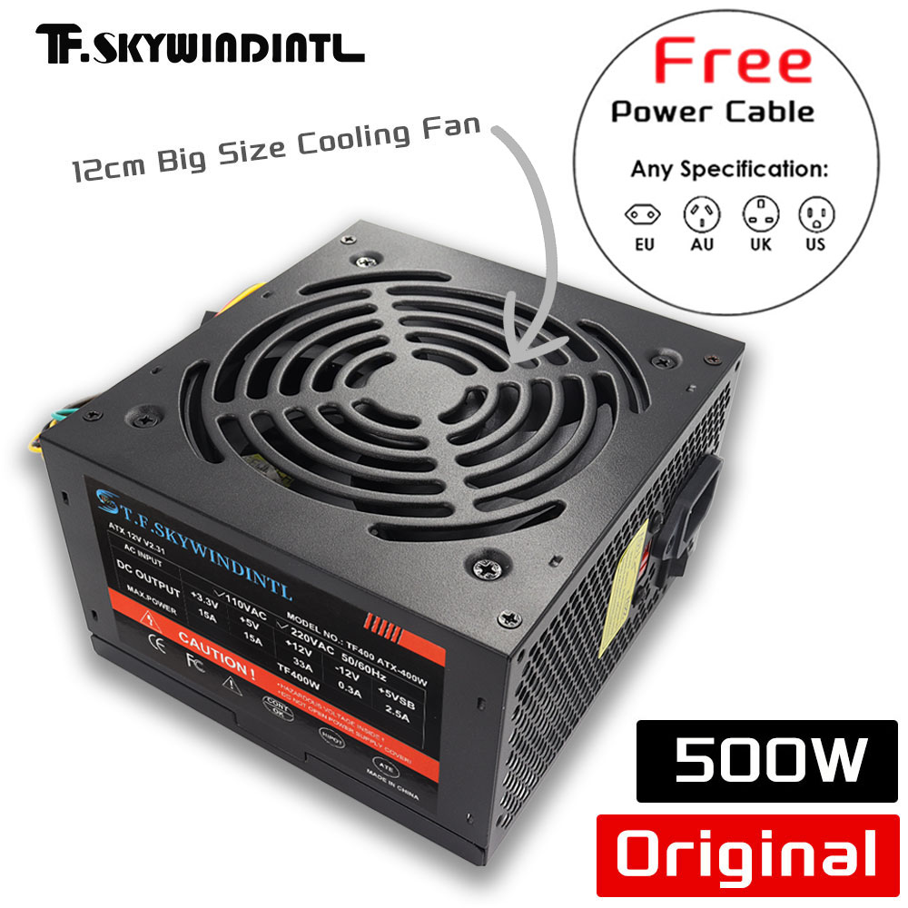 Power Supply 750W - Cheap 500W Black ATX Desktop Gaming