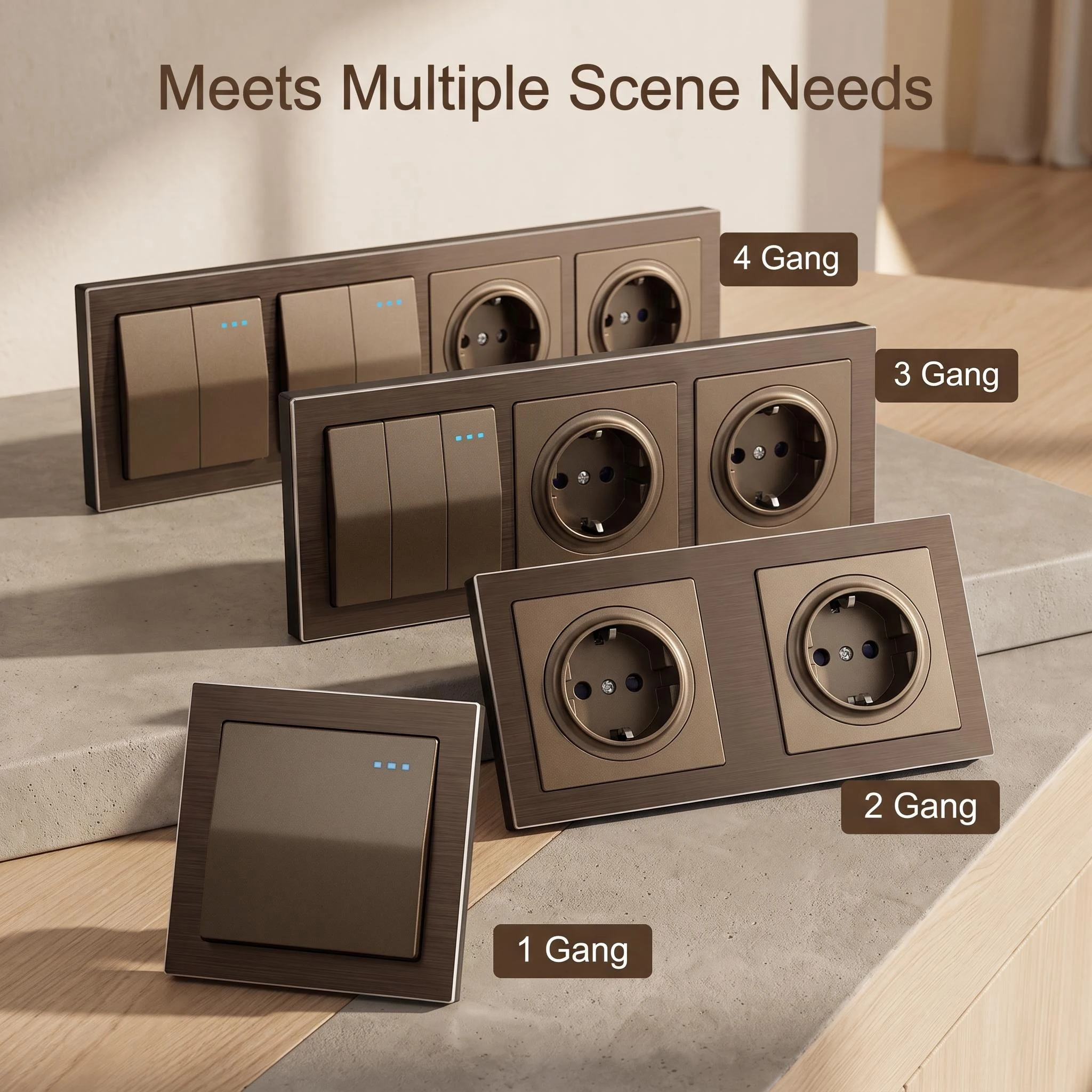 Open Frame Power Supply - Retro Wall Light Switch Matte Brown