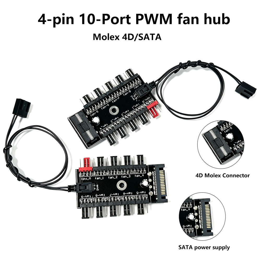 10-Port 4 Pin PWM Fan Hub Spli - Pc Power Supply review and price